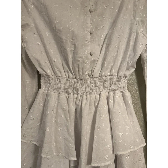 NWT The Jet set Diaries Mini Dress Size Large White Eyelet - Picture 3 of 8